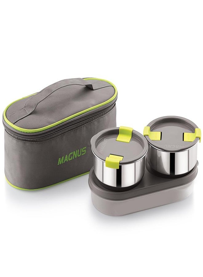 Magnus Olive 3 Lunch Box Set: Leak-Proof Stainless Steel Containers with Thermal Bag - Lunch Box for Kids and Lunch Boxes for Office Men - Airtight & Insulated Food Tiffin (950 ml) - Image 1